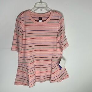 Tea collection peplum stripe t shirt size 7 NWT